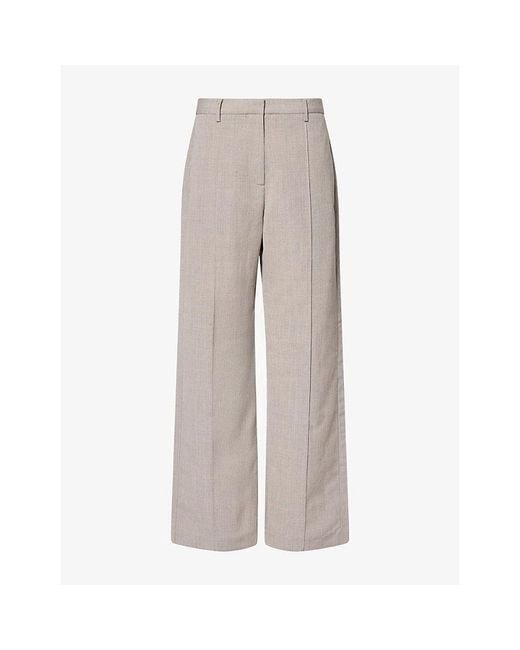 St. Agni Gray Classic Pintuck-Pleat Wool-Blend Trousers