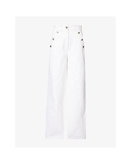 Max Mara White Wide-Leg Denim Trousers