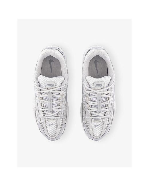 Nike White P-6000 Woven Low-Top Trainers