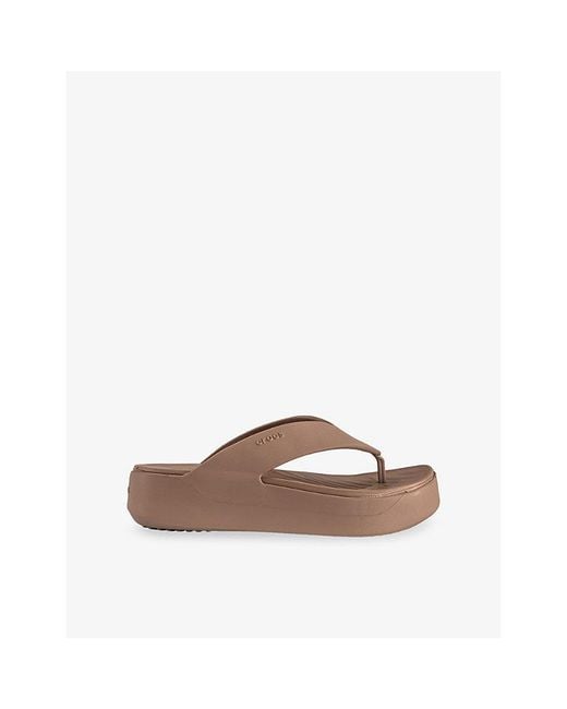 CROCSTM Brown Getaway Platform Rubber Flip Flops