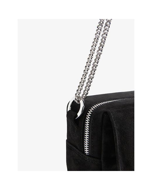 Whistles Black Bibi Chain-strap Suede Mini Bag