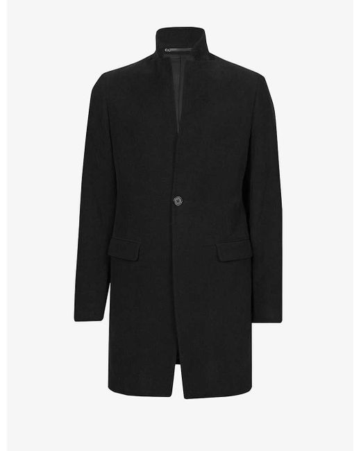 AllSaints Black Ranger Slim-fit Single-breasted Cotton Coat X for men