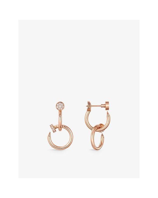 Cartier Metallic Juste Un Clou 18Ct Rose- And 0.38Ct Diamond Earrings
