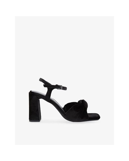 KG by Kurt Geiger Black Signet Velvet Heeled Sandals
