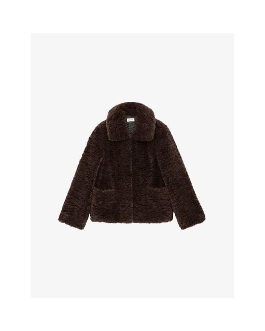 Zadig & Voltaire Brown Fred Short Faux-Fur Coat