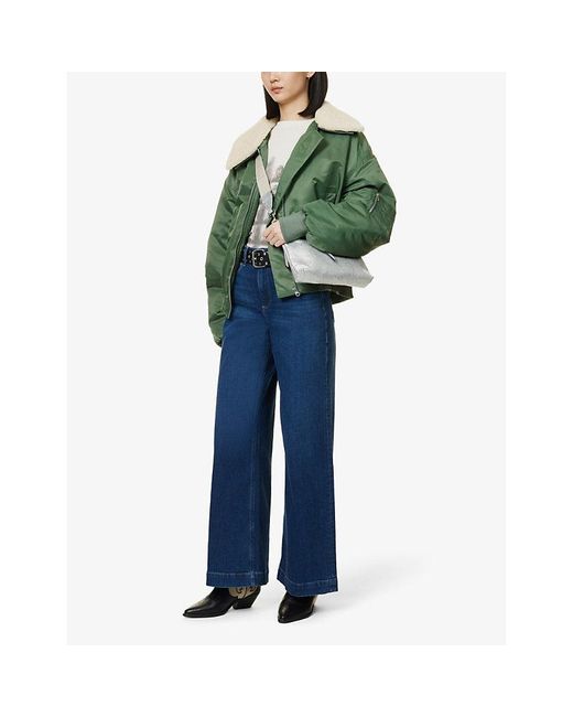 PAIGE Blue Harper 30' Wide-Leg Denim Jeans