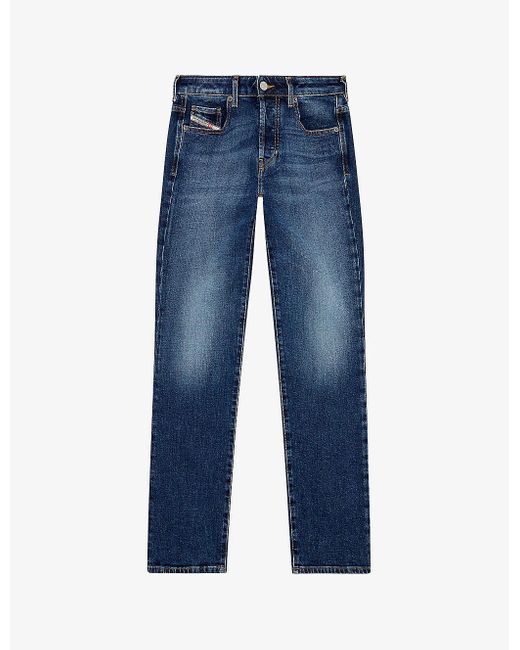 DIESEL Blue 989 D-mine Slim-fit, Straight-leg Mid-rise Stretch-denim Jeans