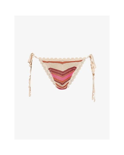 Devon Windsor White Alma Knitted Bikini Bottoms