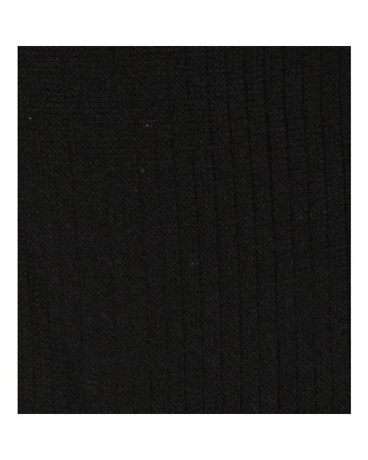 Falke Black Ribbed Knee-High Wool-Blend Socks for men