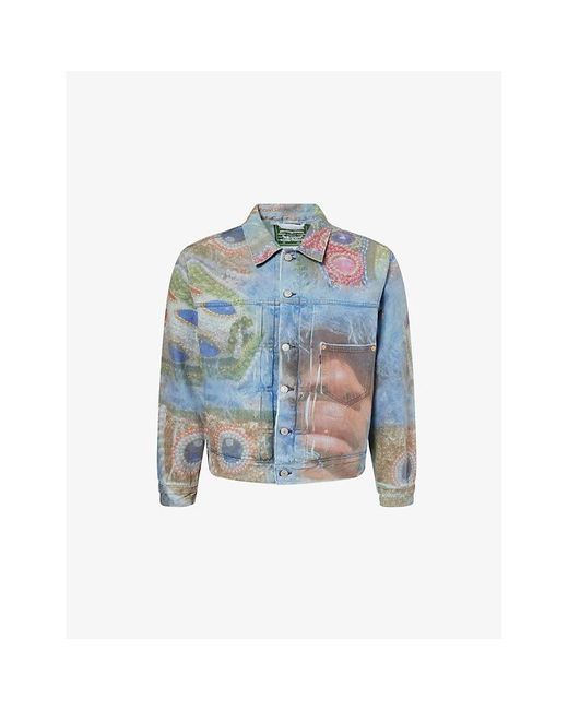 Levi's Blue Levi's X Denim Tears Photographic-Print Denim Trucker Jacket