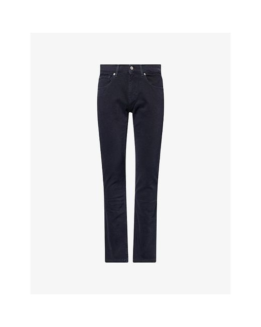 7 For All Mankind Blue The Straight Left Hand Straight-Leg Stretch-Denim Jeans for men