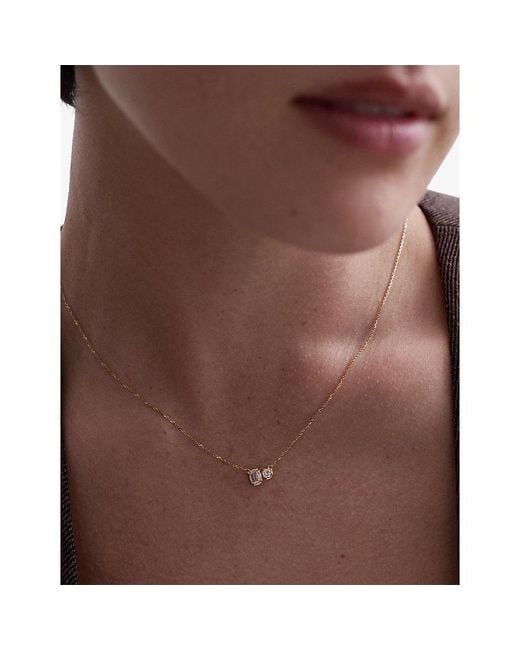 Astley Clarke White Mini Toi Et Moi 14Ct And Lab-Grown Diamond Pendant Necklace