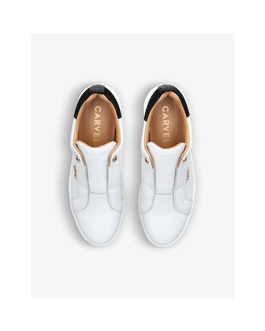 Carvela Kurt Geiger Connected Slips-on Leather Flatofrm Trainers in White |  Lyst