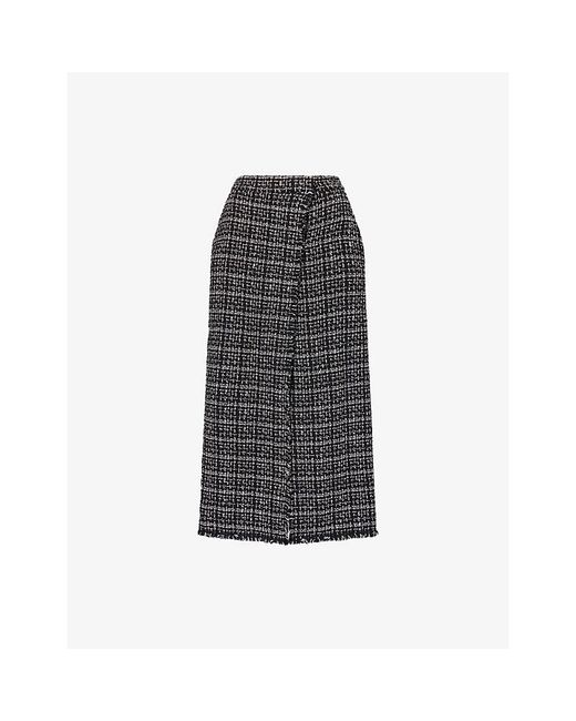 Erdem Gray P Tweed Midi Skirt