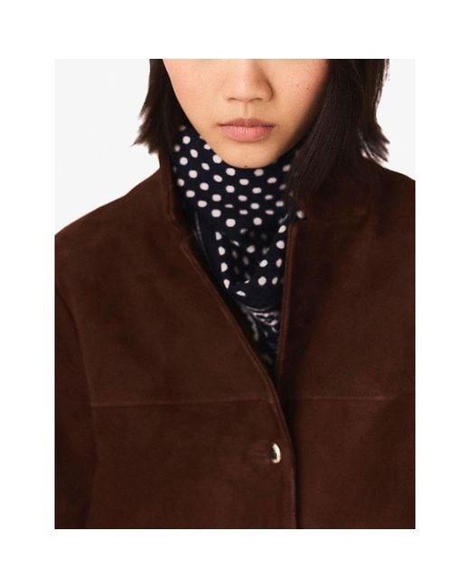 Maje Blue Polka-Dot Triangle Wool And Cashmere Scarf
