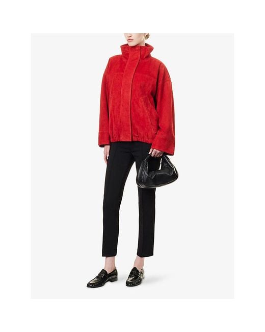 RÓHE Frames Black Pintuck-Pleat Cigarette-Leg Woven Trousers