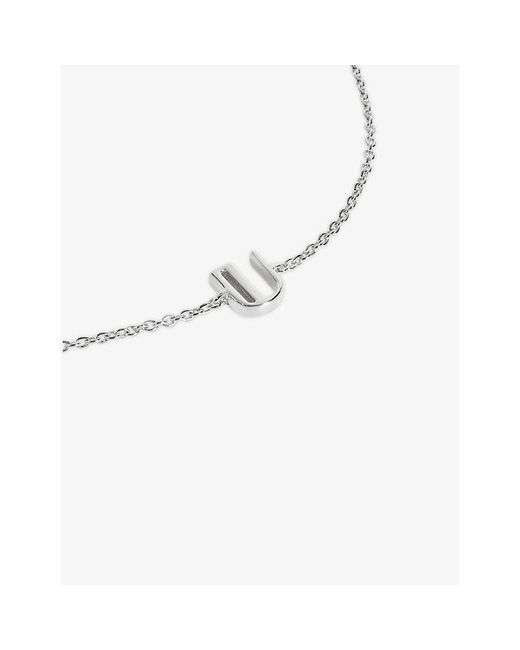 Monica Vinader Metallic Initial U Sterling- Bracelet