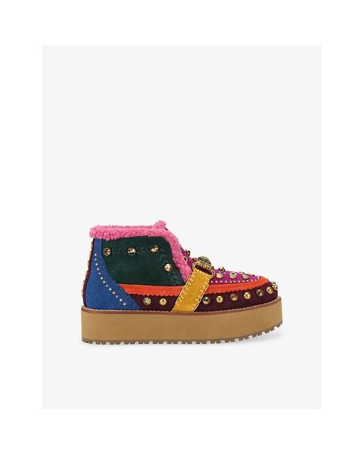 Kurt Geiger Blue Mansion Cosy Embellished Suede Ankle Boots