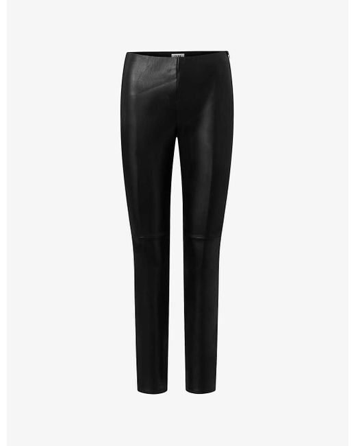 Twist & Tango Black Arleen Skinny-leg High-rise Faux-leather Trousers