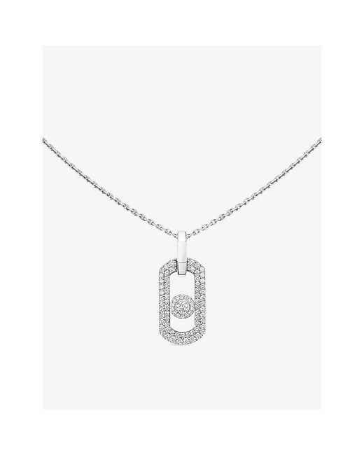 Messika Metallic So Move Pave 18Ct And 0.55Ct Diamond Necklace