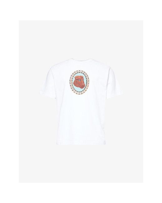 GOLF le FLEUR White Dog Graphic-Print Short-Sleeve Cotton-Jersey T-Shirt for men