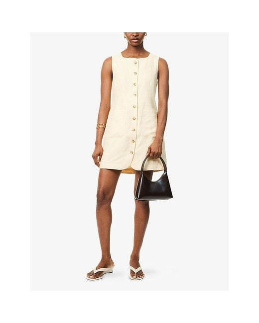 Posse Natural Emma Button-Down Linen Mini Dress