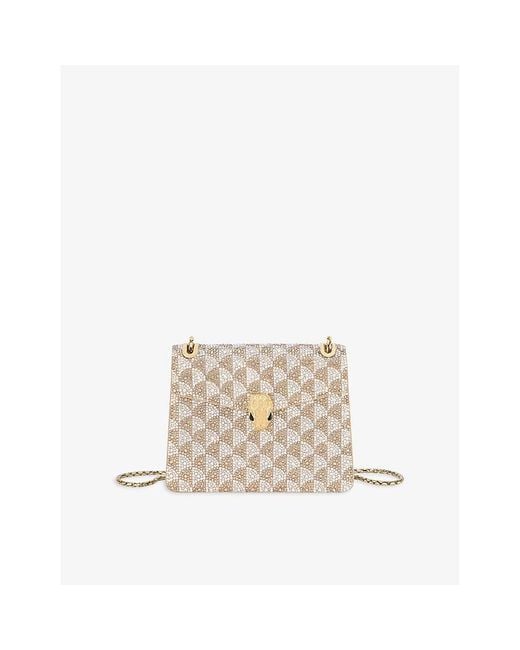 BVLGARI Natural Serpenti Forever Day-To-Night Small Calla Crystal And Suede Shoulder Bag