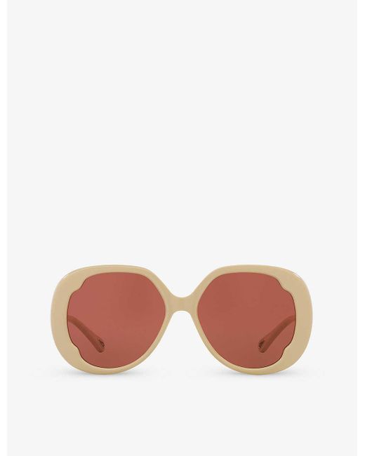 Chloé Pink Ch0195s Round-frame Acetate Sunglasses