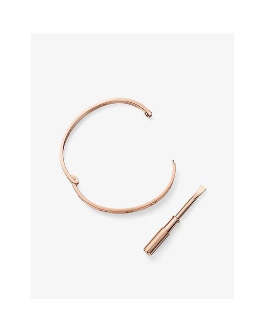 Cartier Pink Love Classic 18Ct Rose- And 0.42Ct Diamond Single-Screw Closure Bracelet