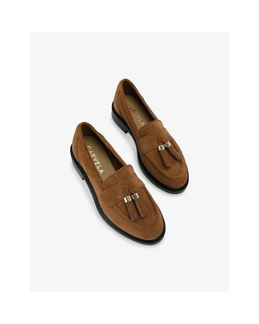 Carvela Kurt Geiger Brown Lavoro Suede Loafers