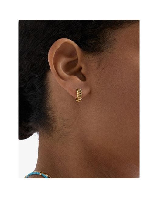 Astley Clarke Metallic Aurora Ridge 18Ct- Plated Sterling- Huggie Earrings