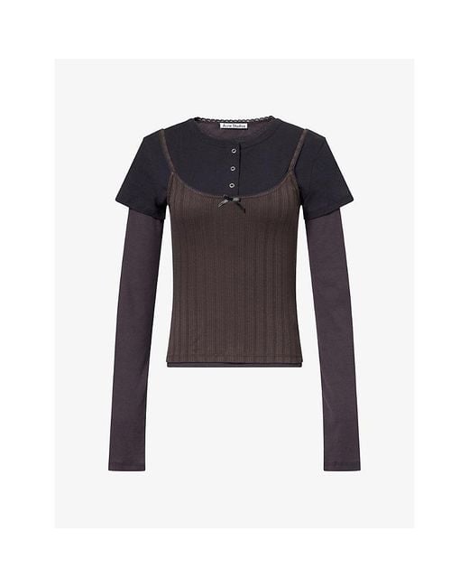 Acne Blue Ersilia Double-Layered Jersey Top