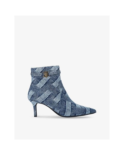 Kurt Geiger Blue Kensington Flexi Ankle Boots