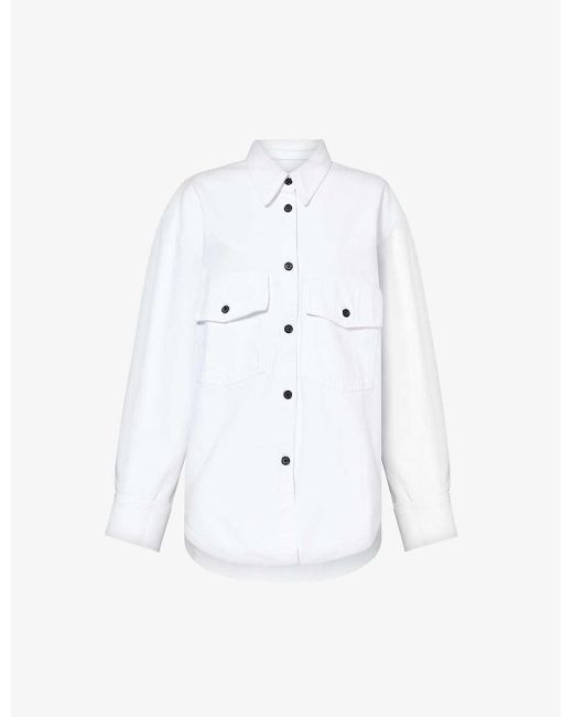 Khaite White Mahmet Relaxed-fit Denim Shirt