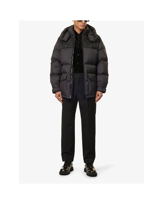Gucci Blue Detachable-hood Padded Shell-down Jacket for men