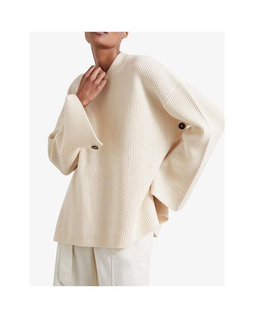 Reiss Natural X Atelier Eloise Open-Side Wool And Cashmere-Blend Jumper