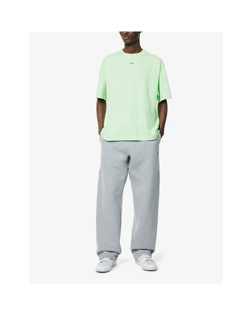 Off-White c/o Virgil Abloh Green Stamp Skate Short-Sleeve Cotton-Jersey T-Shirt for men