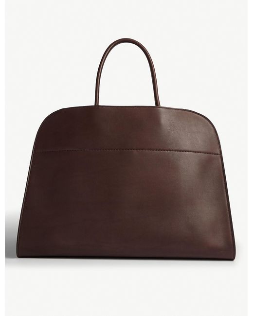 The Row Brown Margaux Large Leather Tote
