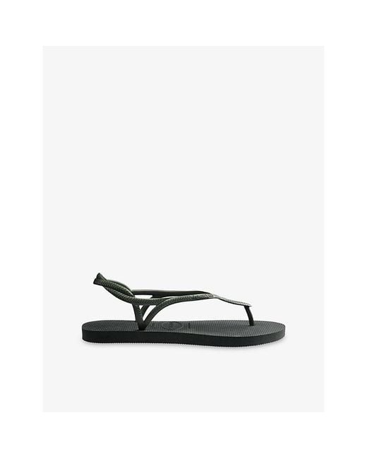 Havaianas Black Luna Point Rubber Flip Flops