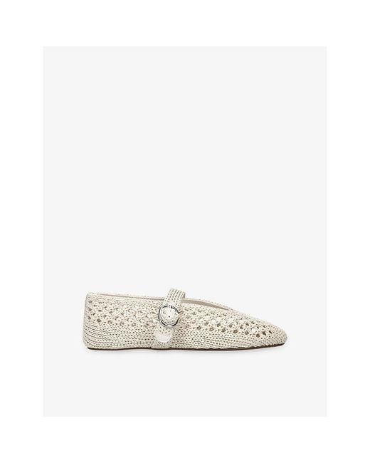 Steve Madden White Alara Woven Ballet Flats