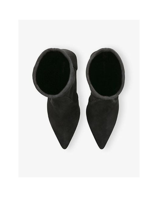 Stuart Weitzman Black Vinnie 85 Suede Ankle Boots