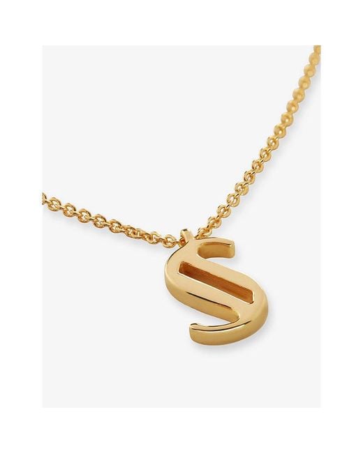 Monica Vinader Metallic Initial S 18Ct-Vermeil Plated 925 Sterling Necklace