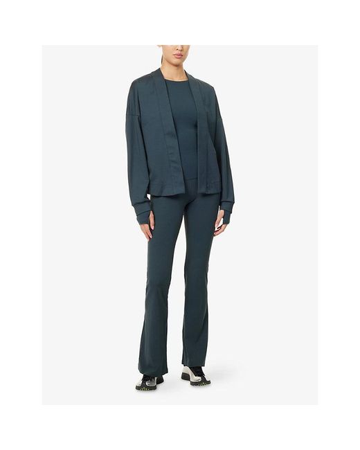 Nike Blue Zenvy High-Waisted Flared Stretch-Jersey Leggings