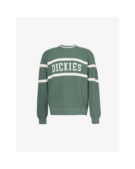 Dickies Green Melvern Branded Cotton Jumper for men