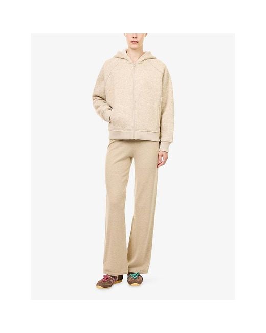 ADANOLA Natural Zip-Up Fleece Hoody