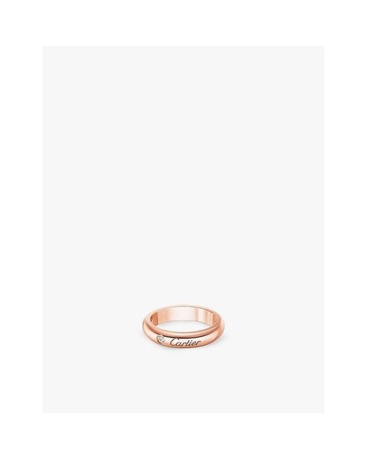 Cartier White C De 18Ct Rose- And 0.03Ct Brilliant-Cut Diamond Ring