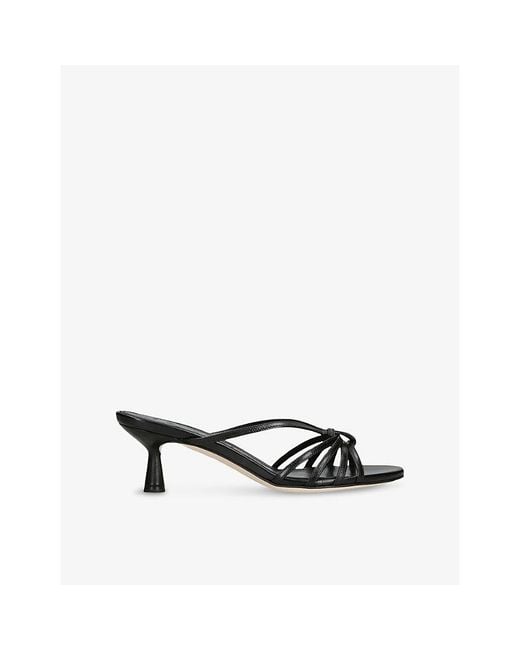 Aeyde White Abby Leather Heeled Mules