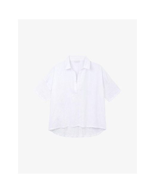 The White Company White Popover Collared Linen Shirt