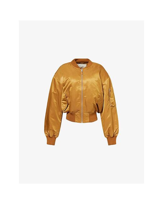 Entire studios Yellow Cropped Broad Shell Jacket