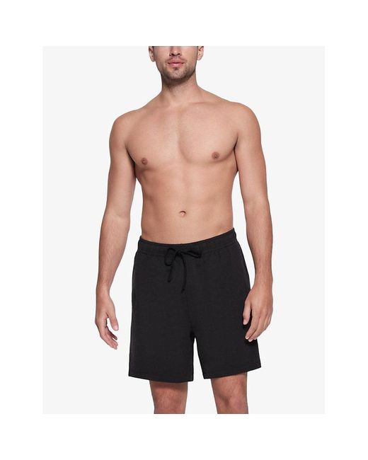 Skims Black Soft-Knit Relaxed-Fit Cotton-Blend Jersey Shorts for men